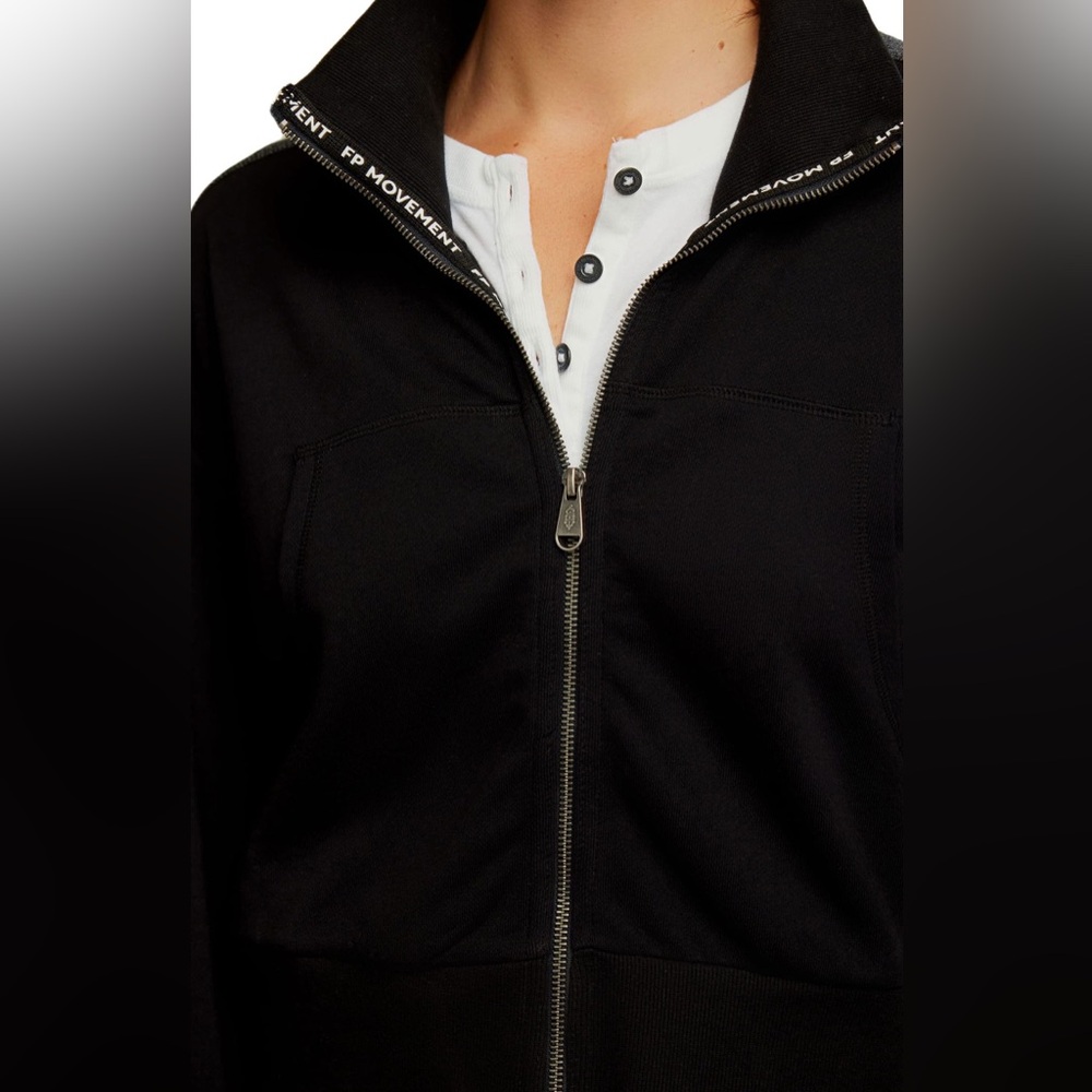 FP Movement Black High Jump Oversize Terry Zip-Up Track Jacket XS - Picture 16 of 16